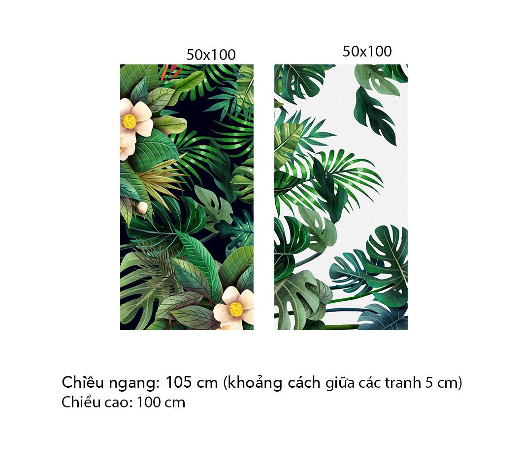 Bộ 2 Tranh Lá Xanh Mát Dịu - HD367