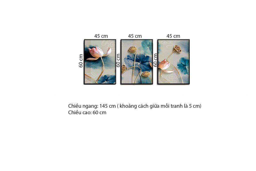 Bộ 3 Tranh Vẻ Đẹp Của Sen - HD380