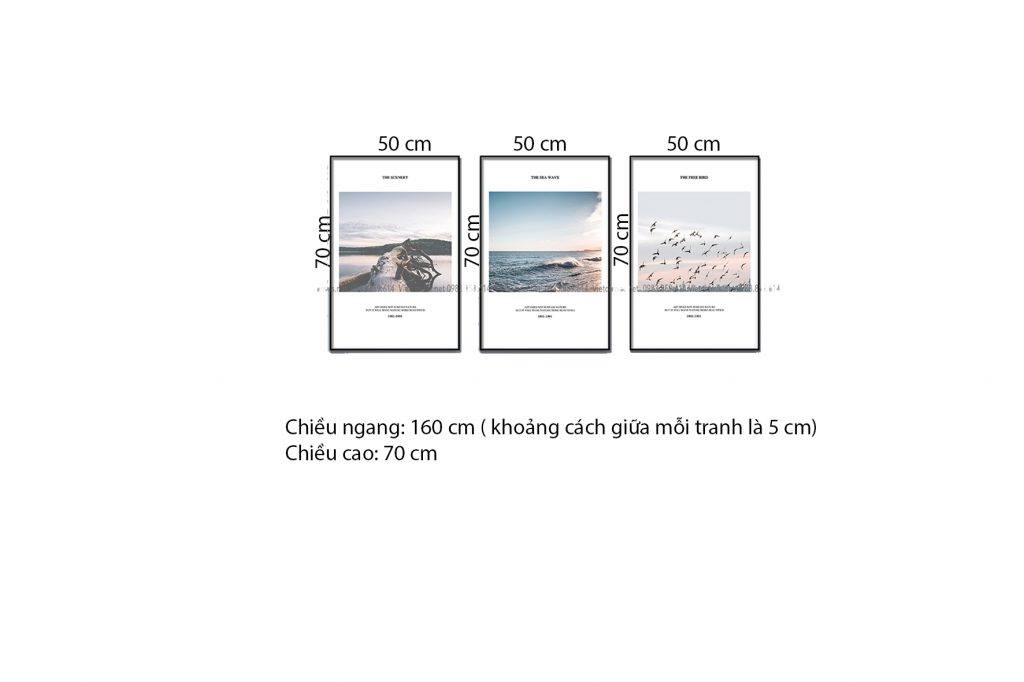 Bộ 3 Tranh Đàn Chim Và Biển Cả - HD431