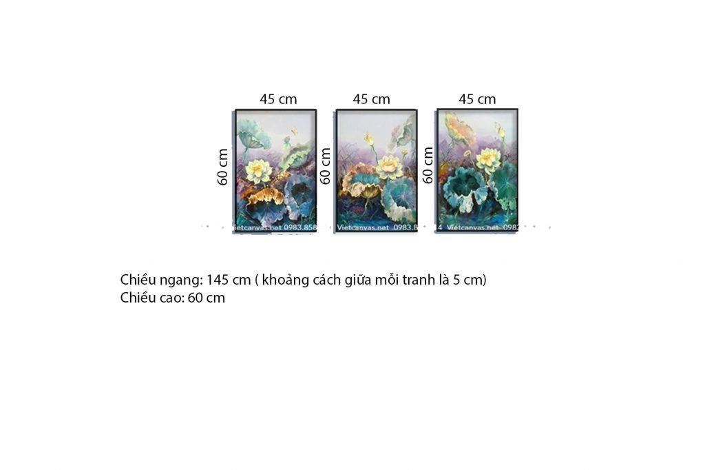 Bộ 3 Tranh Ao Hoa Sen - HD347