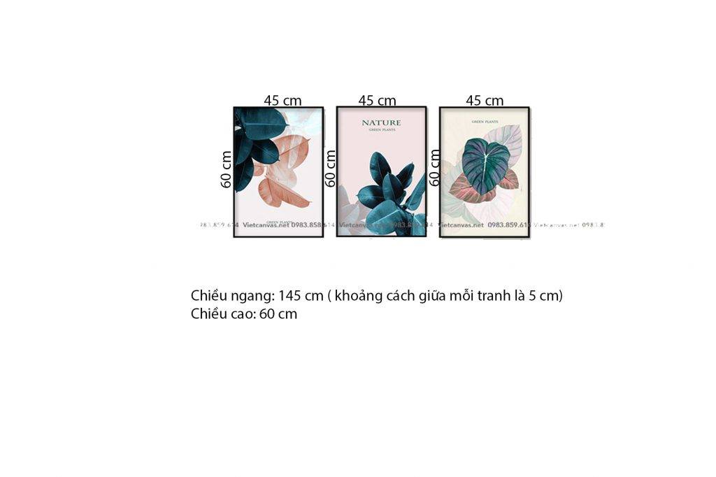 Bộ 3 Tranh Nhánh Lá Xinh Xắn - HD434