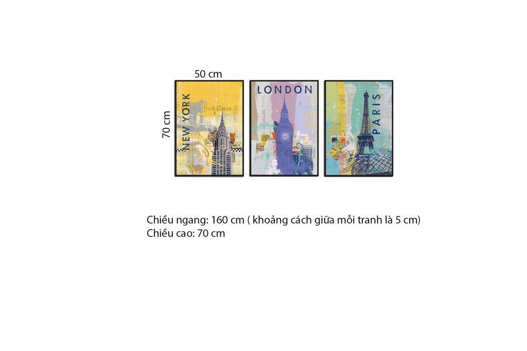 Bộ 3 Tranh New York, LonDon Và Paris - HD376