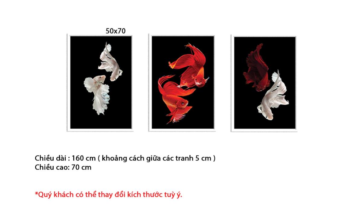 Bộ 3 Tranh Tình Yêu Của Cá - HD329