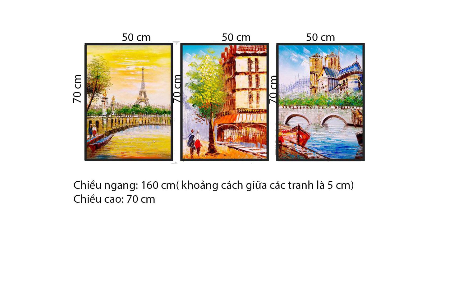 Bộ 3 Tranh Paris Rực Rỡ - HD363