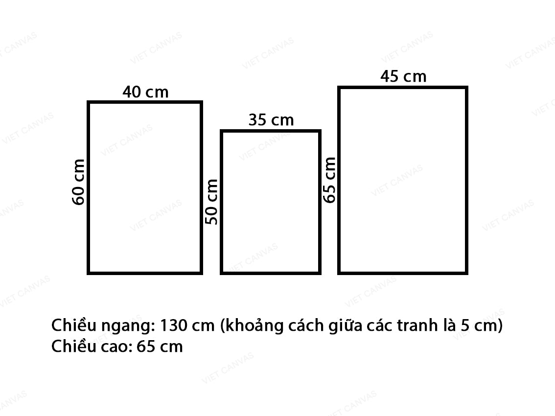 Bộ 3 Tranh Cây Cau Và Biển - VX189.2