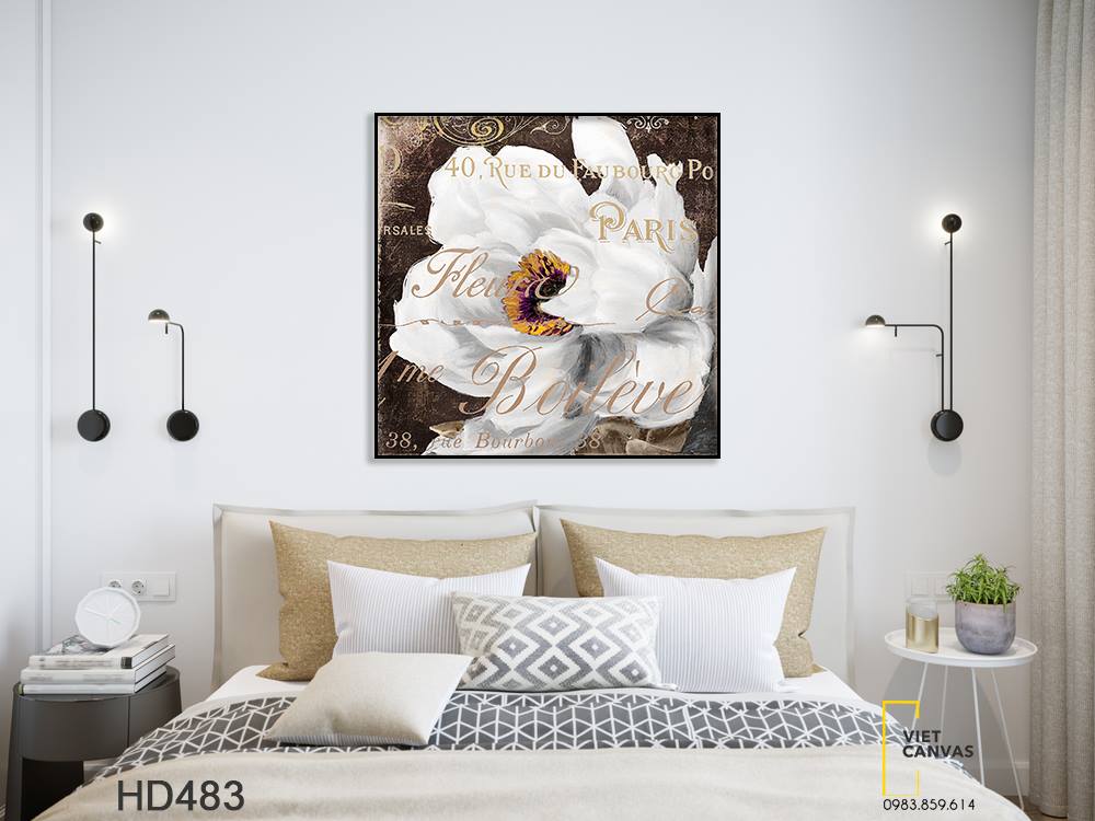 Tranh Hoa Mẫu Đơn Trắng - HD483