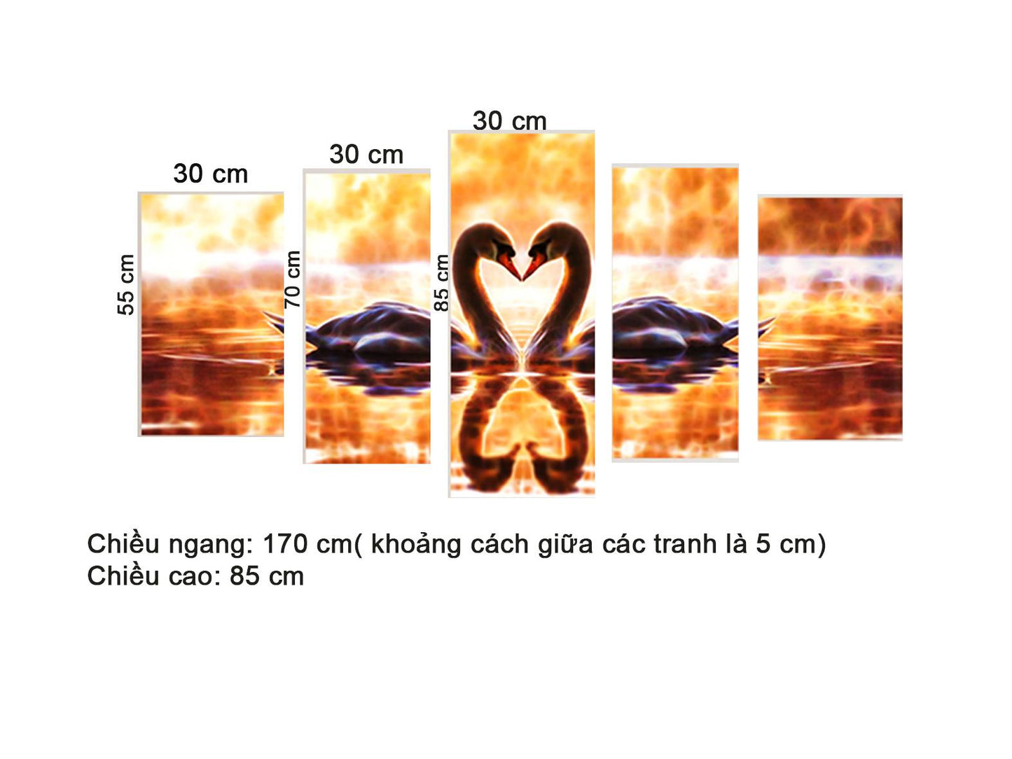 Bộ 5 Tranh Đôi Uyên Ương - HD475