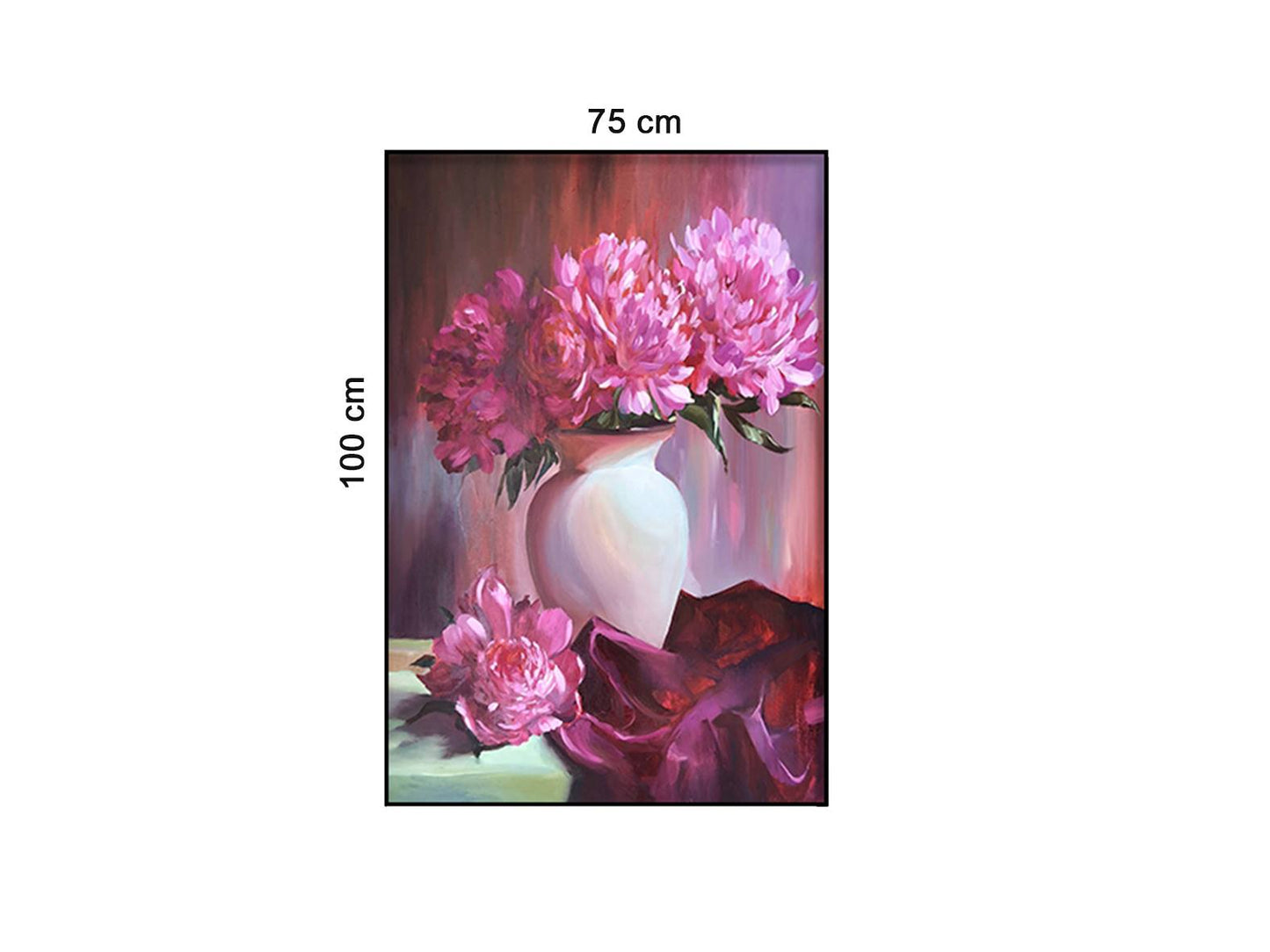 Tranh Bình Lọ Hoa Mẫu Đơn Hồng Nhẹ Nhàng - HD481