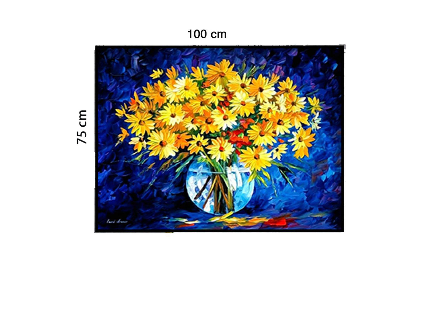 Tranh Hoa Cúc Vàng Nở Rộ Trên Nền Xanh - HD488