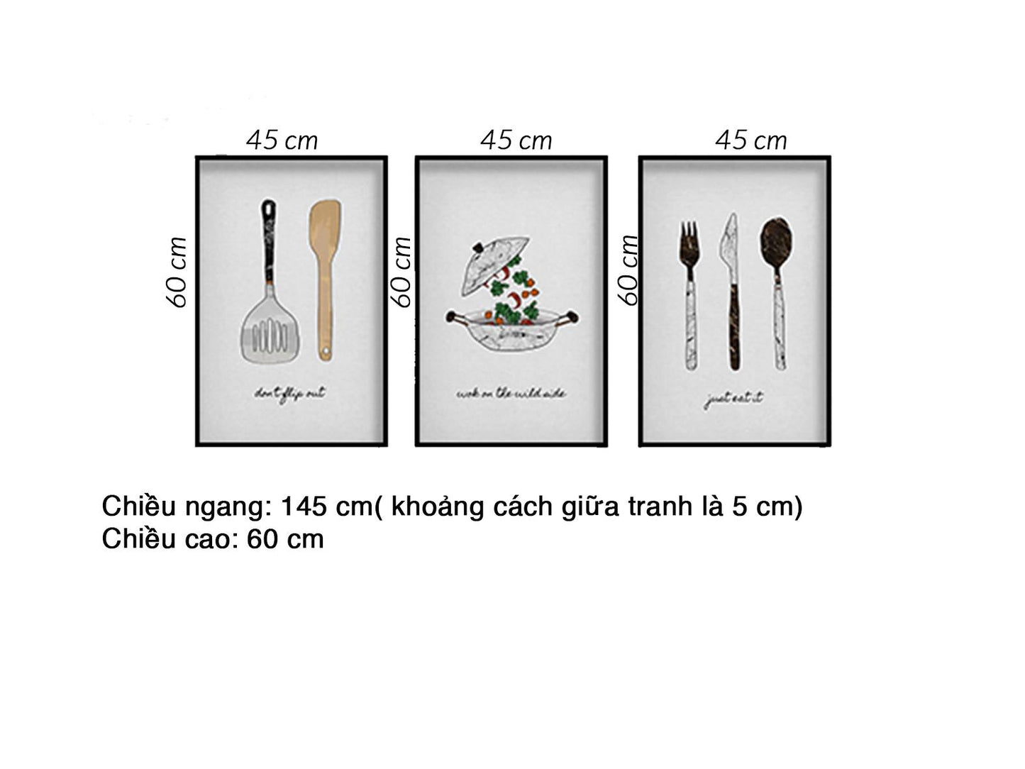 Bộ 3 Tranh Dụng Cụ Làm Bếp - HD489