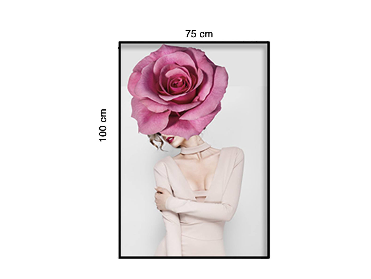 Tranh Cô Gái Cài Hoa Hồng - HD498