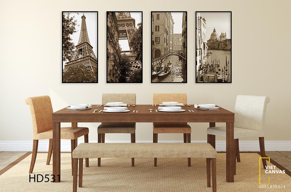 Bộ 4 Tranh Bên Dưới Tháp Eiffel - HD531