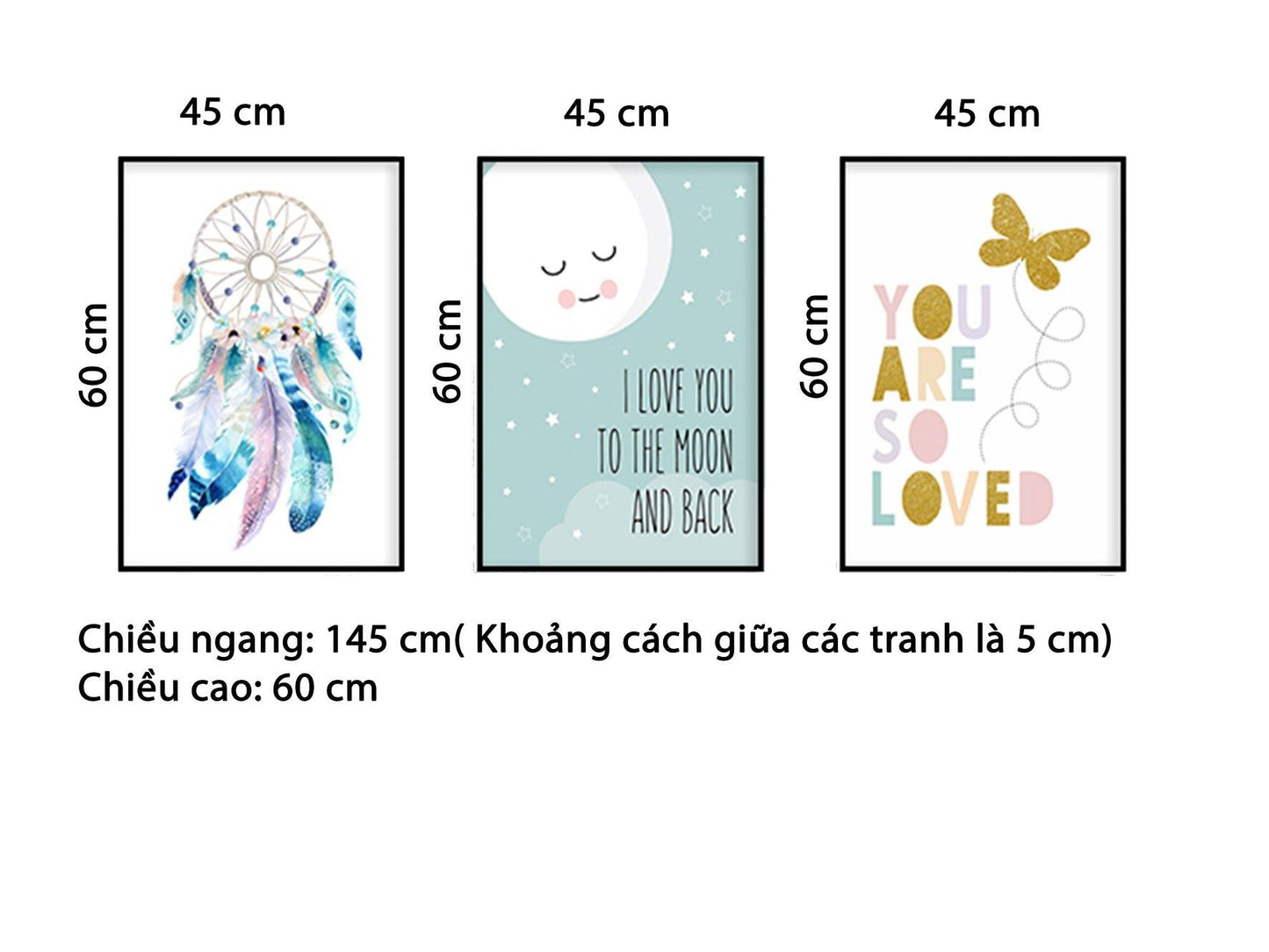 Bộ 3 Tranh Dream Catcher Và Quotes - HD505