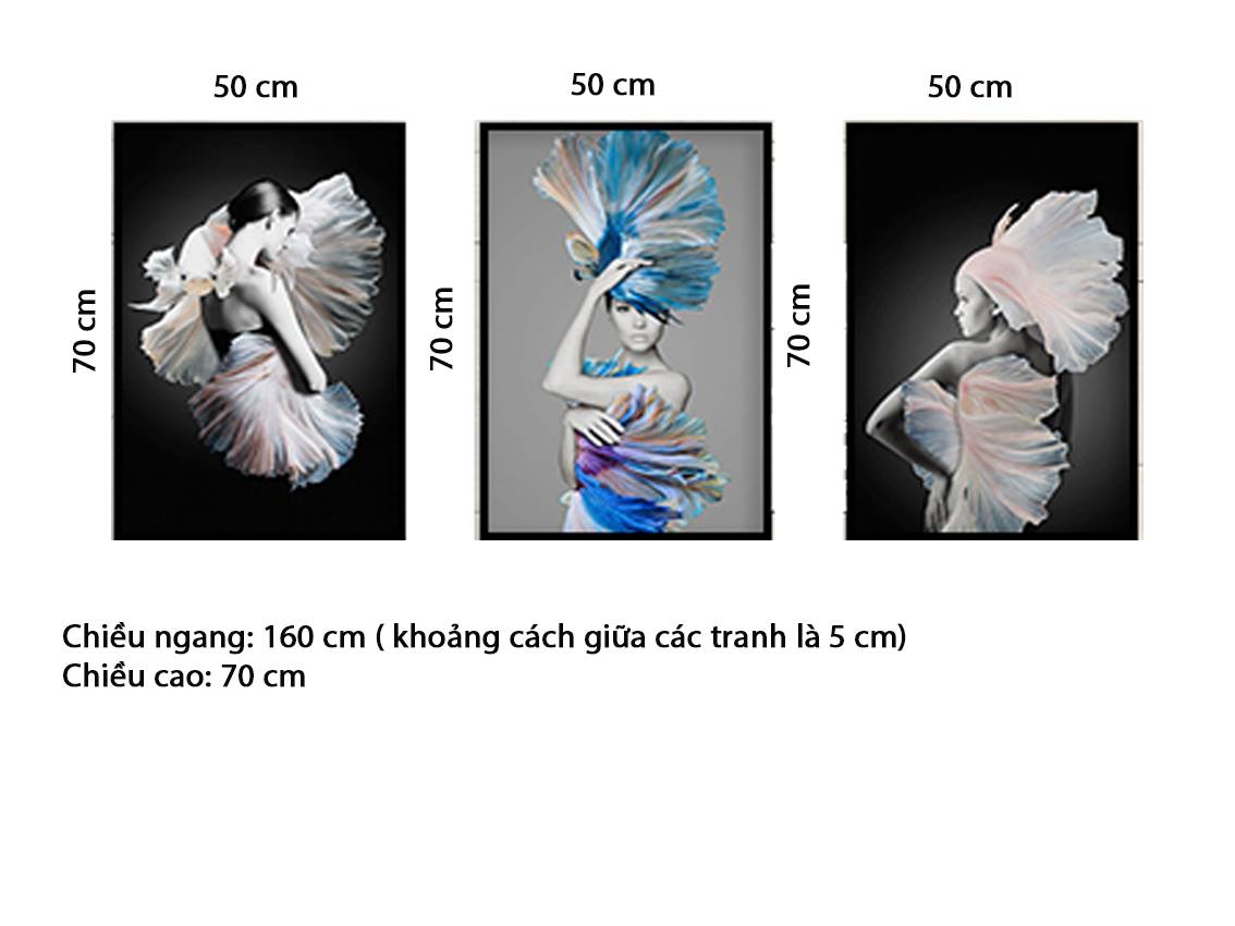 Bộ 3 Tranh Cô Gái Ấn Tượng - HD570