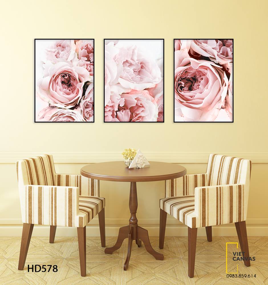 Bộ 3 Tranh Những Nụ Hoa Mẫu Đơn - HD578