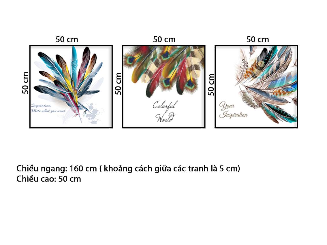 Bộ 3 Tranh Những Chiếc Lông Vũ - HD574