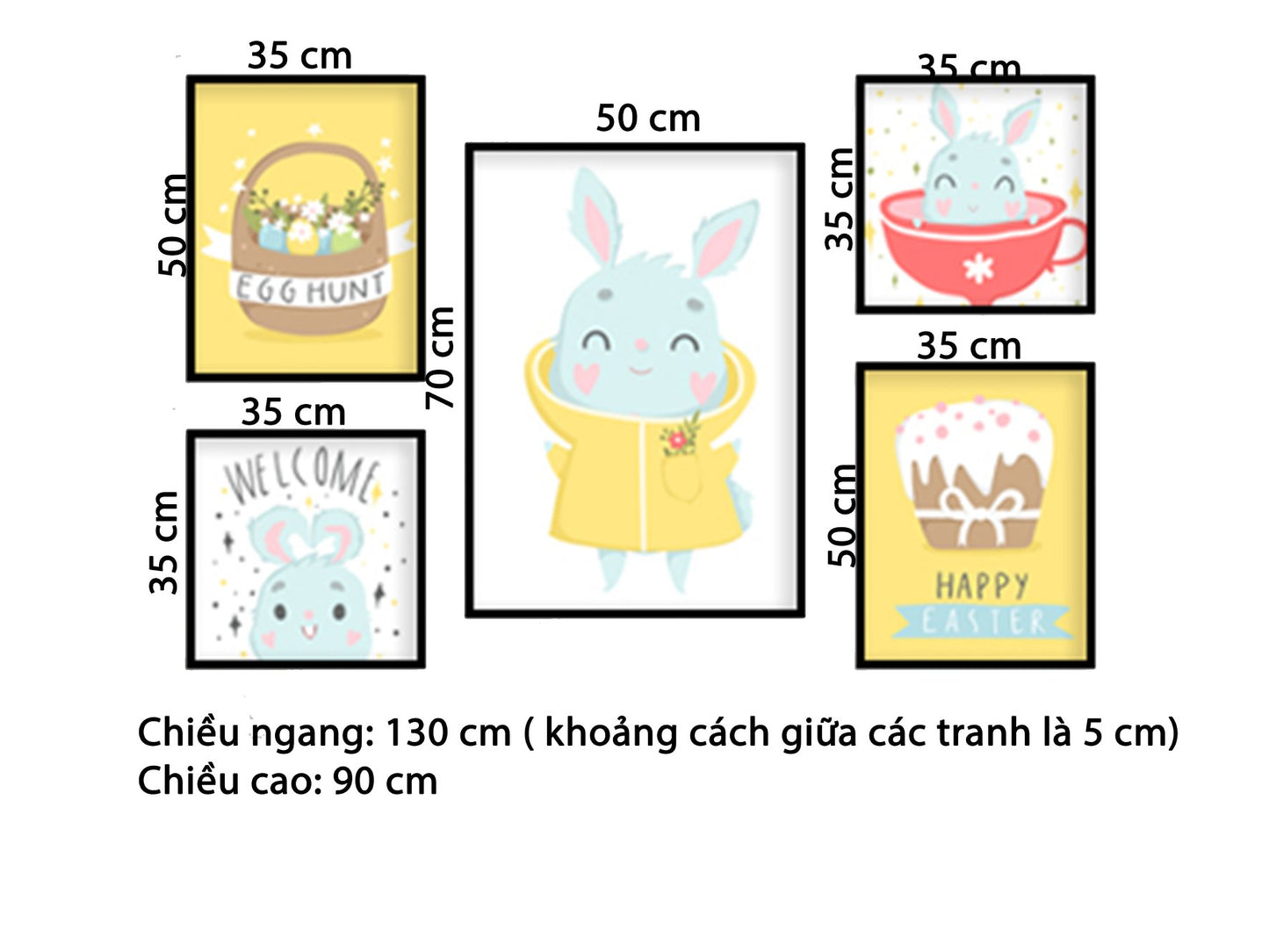 Bộ 5 Tranh Hoạt Hình Dễ Thương - HD586
