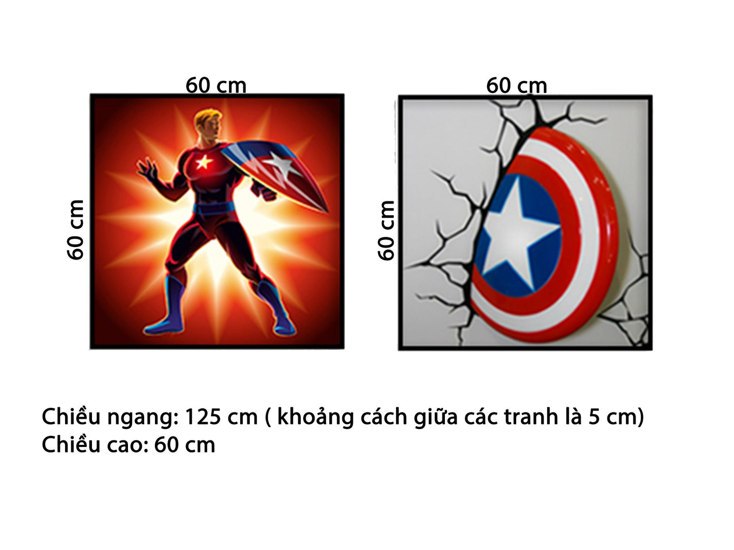 Bộ 2 Tranh Captain American - HD587