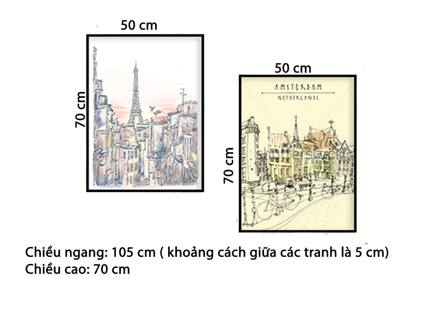 Bộ 2 Tranh Thành Phố Cổ Điển - HD589