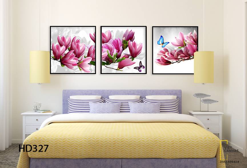 Bộ 3 Tranh Nhành Hoa Xinh Xắn - HD327
