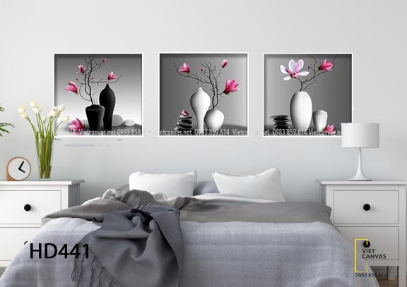Bộ 3 Tranh Vẻ Đẹp Nhẹ Nhàng Của Lọ Hoa - HD441