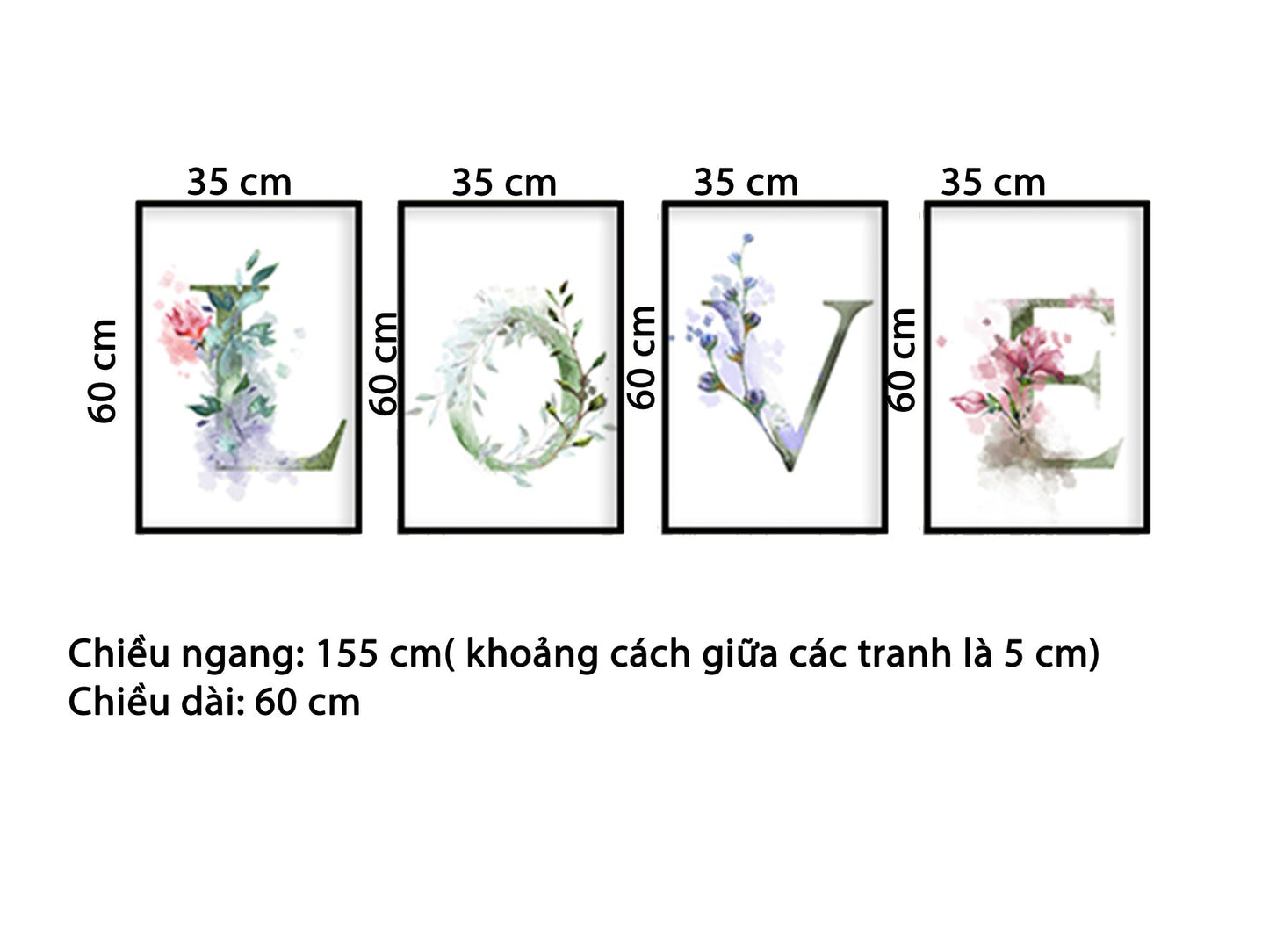 Bộ 4 Tranh LOVE - HD066