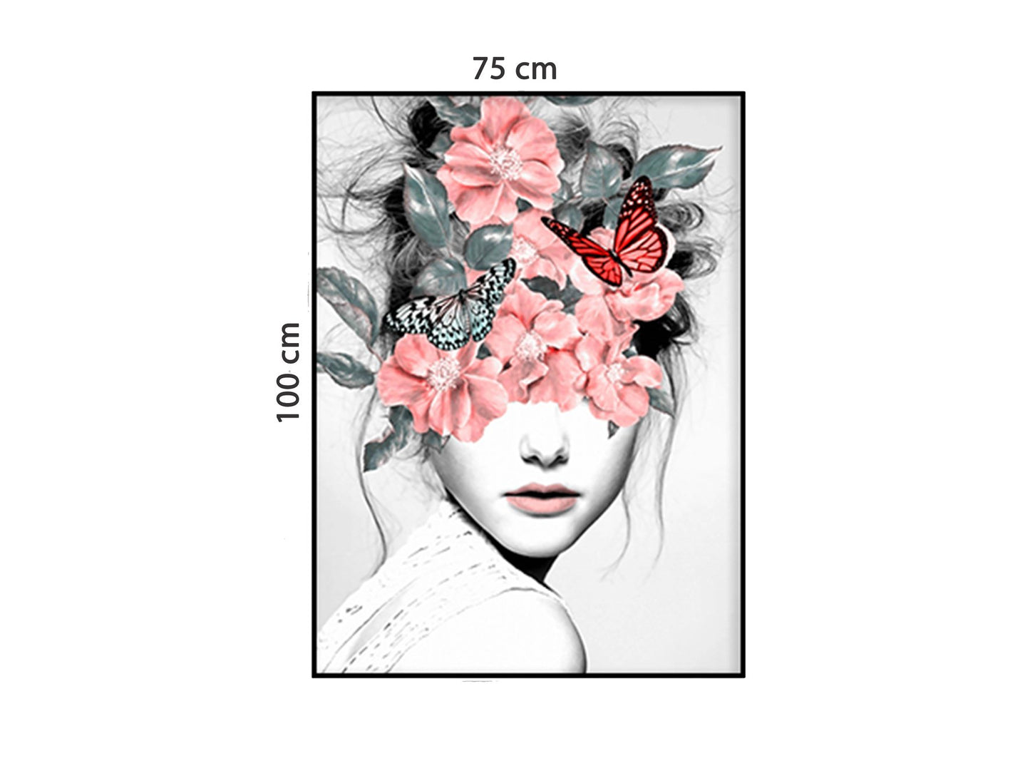 Tranh Cô Gái, Hoa Và Bướm - HD104