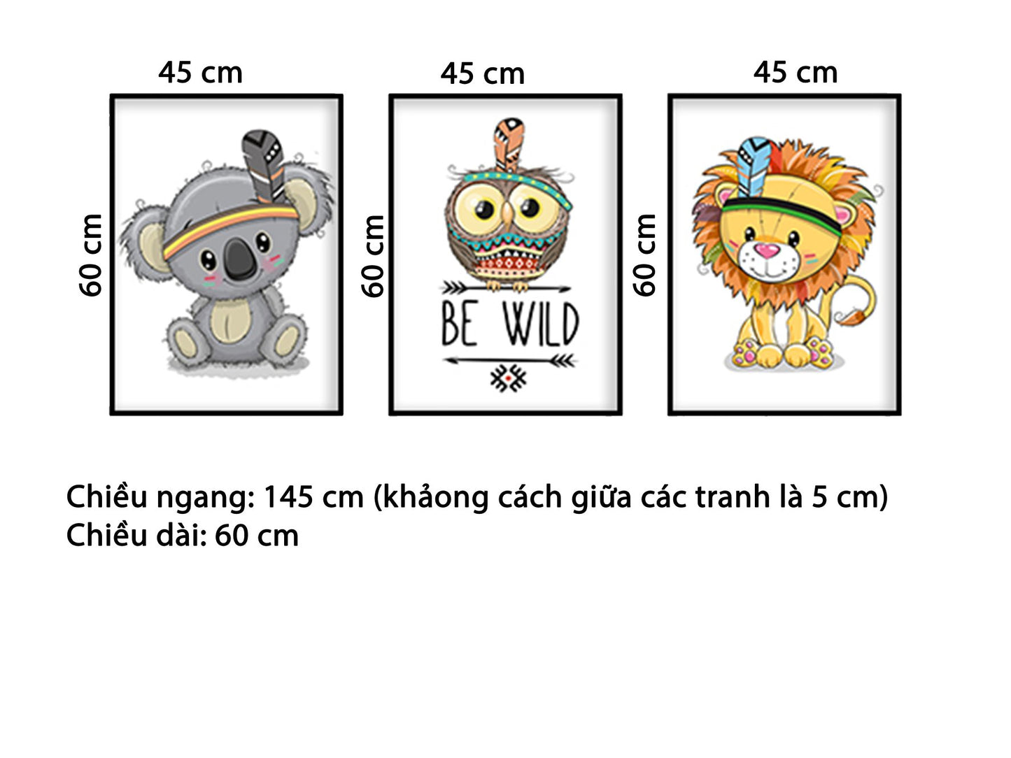 Bộ 3 Tranh Thổ Dân Ngộ Nghĩnh - HD192