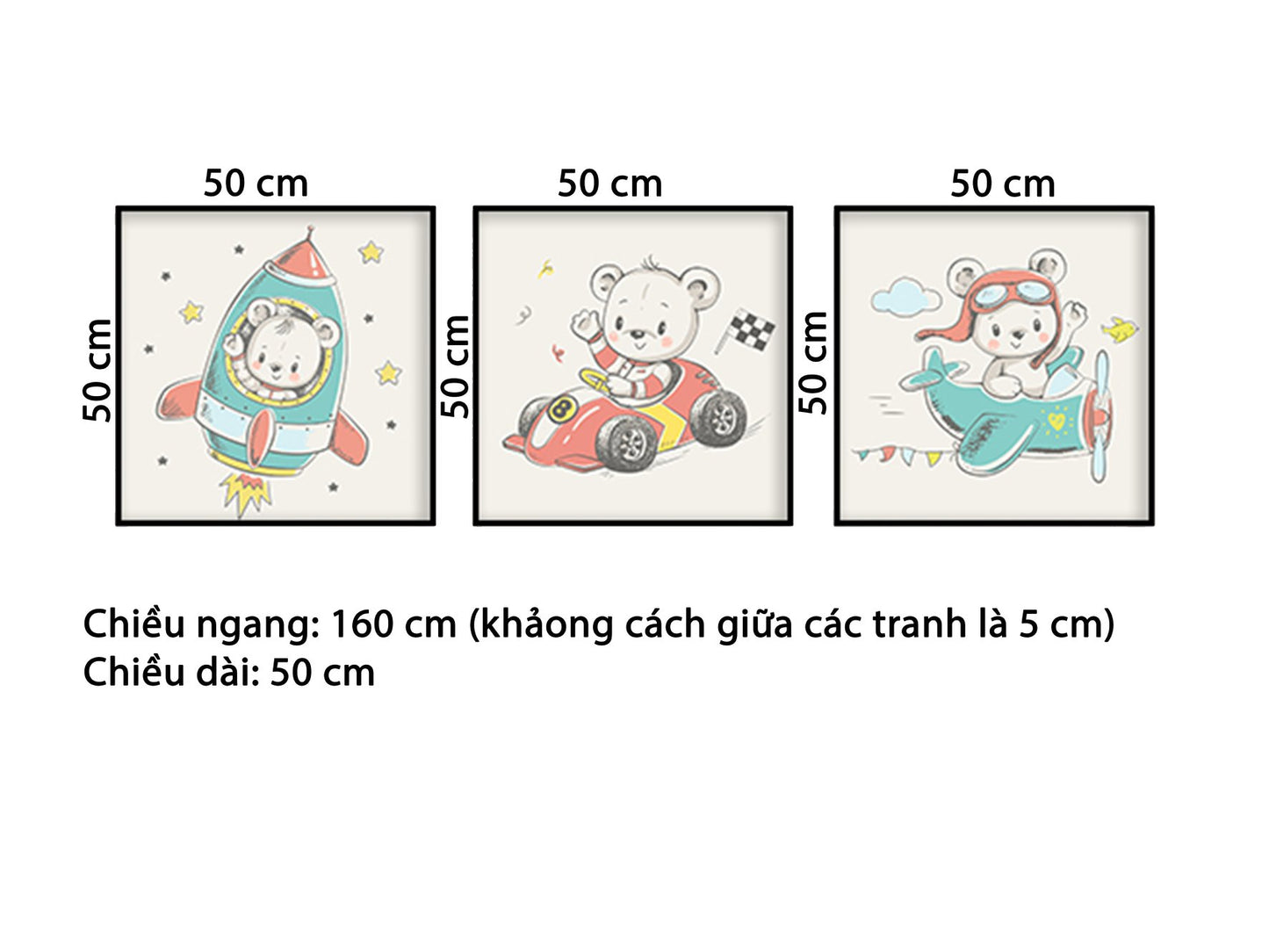 Bộ 3 Tranh Ước Mơ Của Gấu - HD034