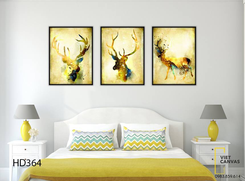 Bộ 3 Tranh Hươu Vàng - HD364