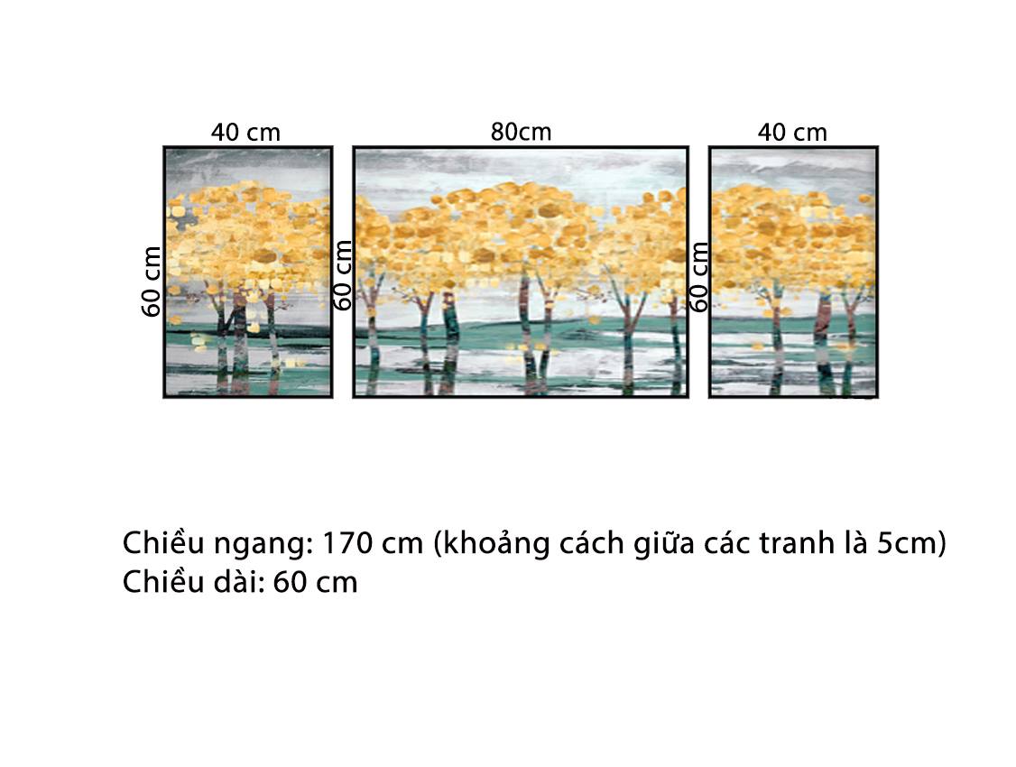 Bộ 3 Tranh Rừng Cây Vàng - HD350