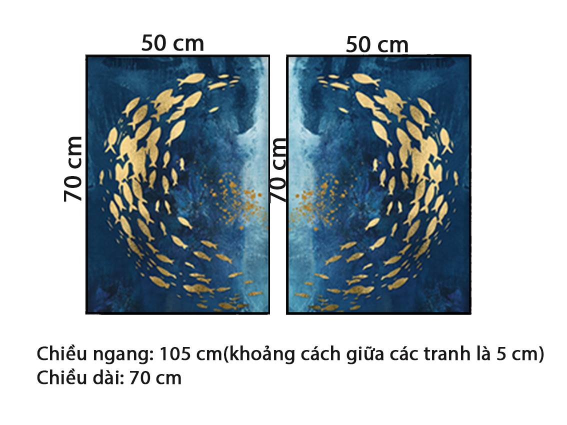 Bộ 2 Tranh Đàn Cá Vàng - HD610