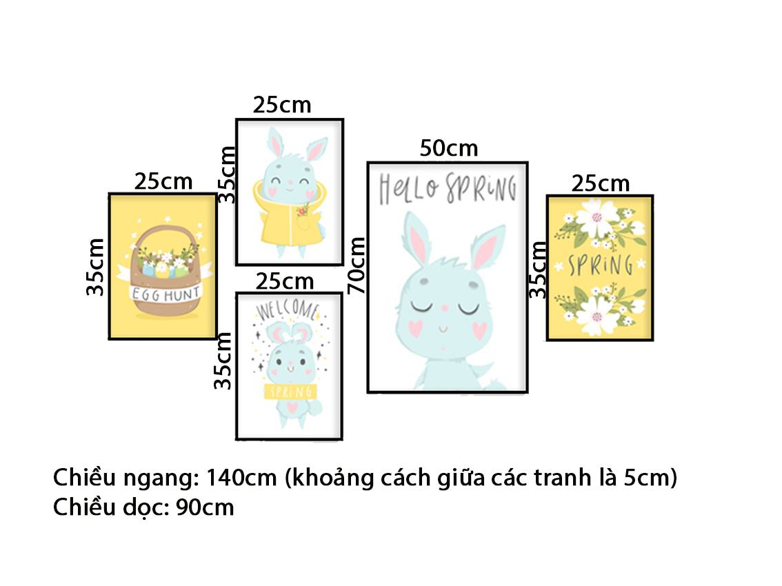Bộ 5 Tranh Hoạt Hình Dễ Thương - HD605