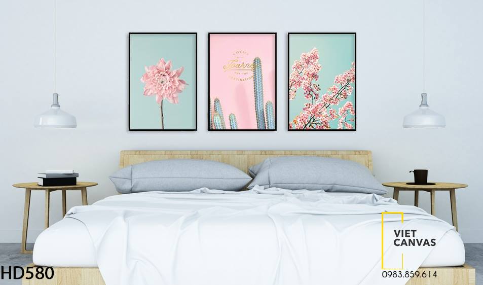 Bộ 3 Tranh Nhành Hoa Và Xương Rồng - HD580