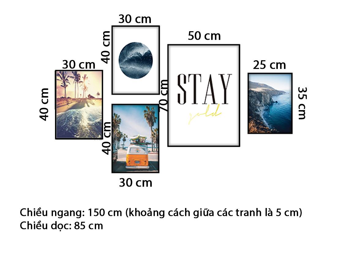 Bộ 5 Tranh Biển Cả Và Quotes - HD601