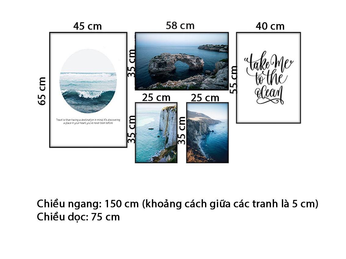 Bộ 5 Tranh Biển Cả Và Quotes - HD618
