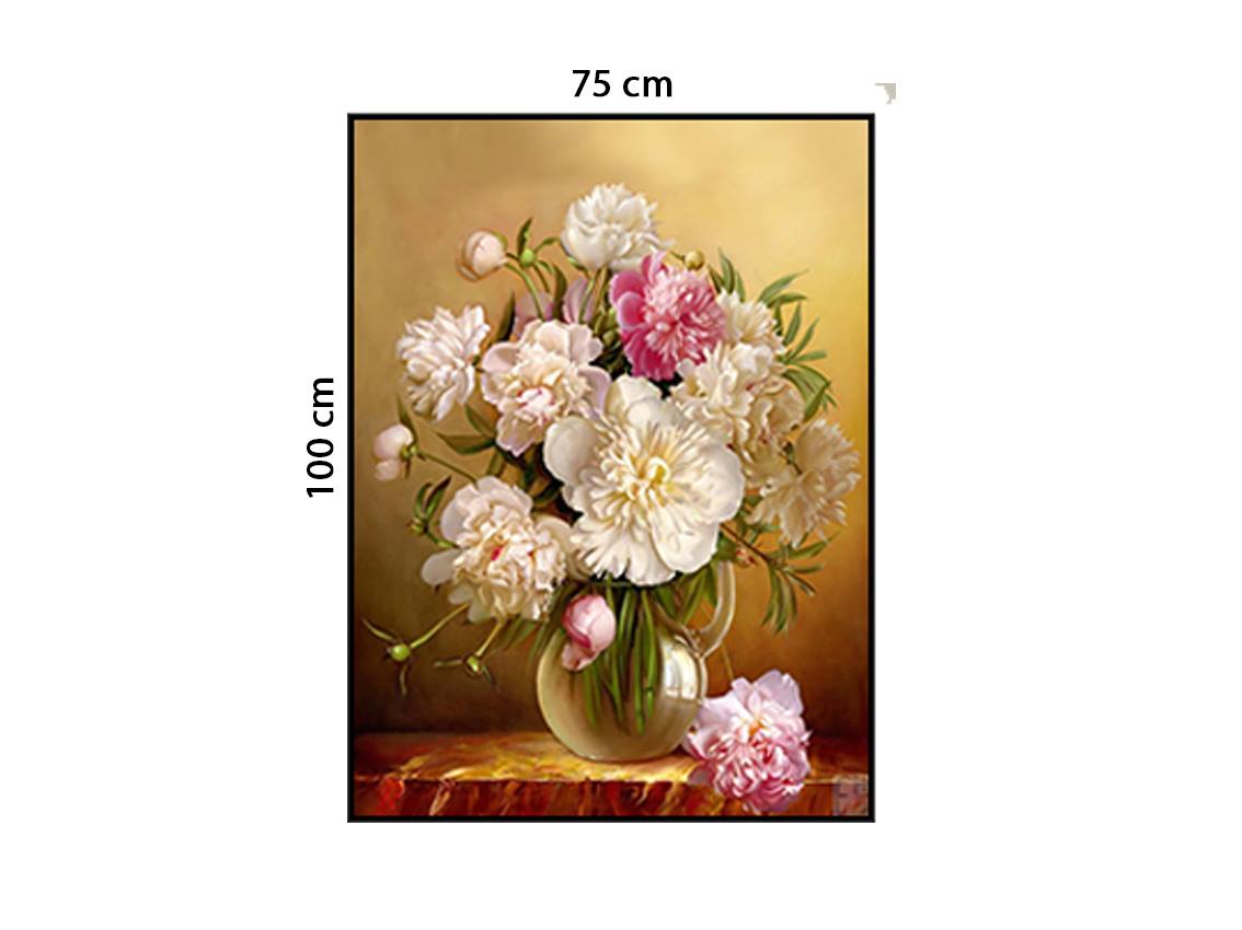 Tranh Lọ Hoa Mẫu Đơn Nhẹ Nhàng - HD648