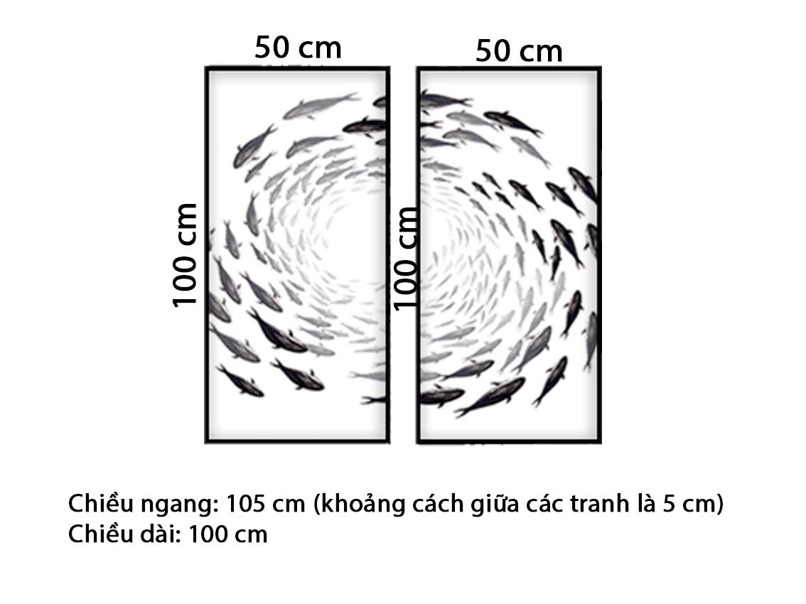 Bộ 2 Tranh Đàn Cá Tung Tăng - HD647