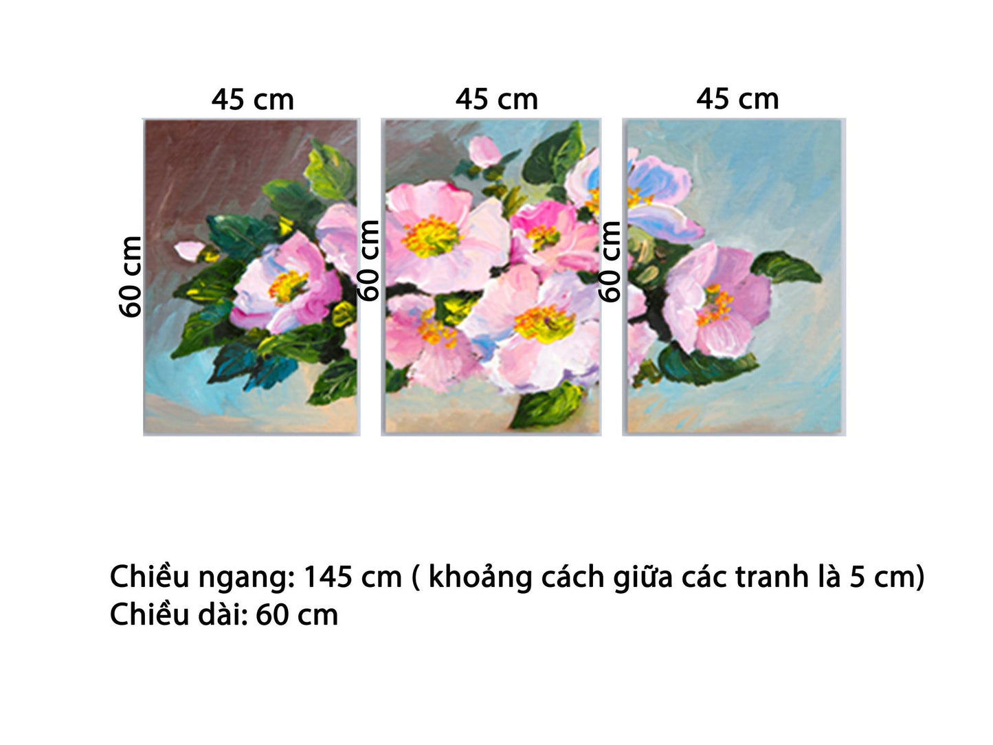 Bộ 3 Tranh Đóa Hoa Sim - HD658