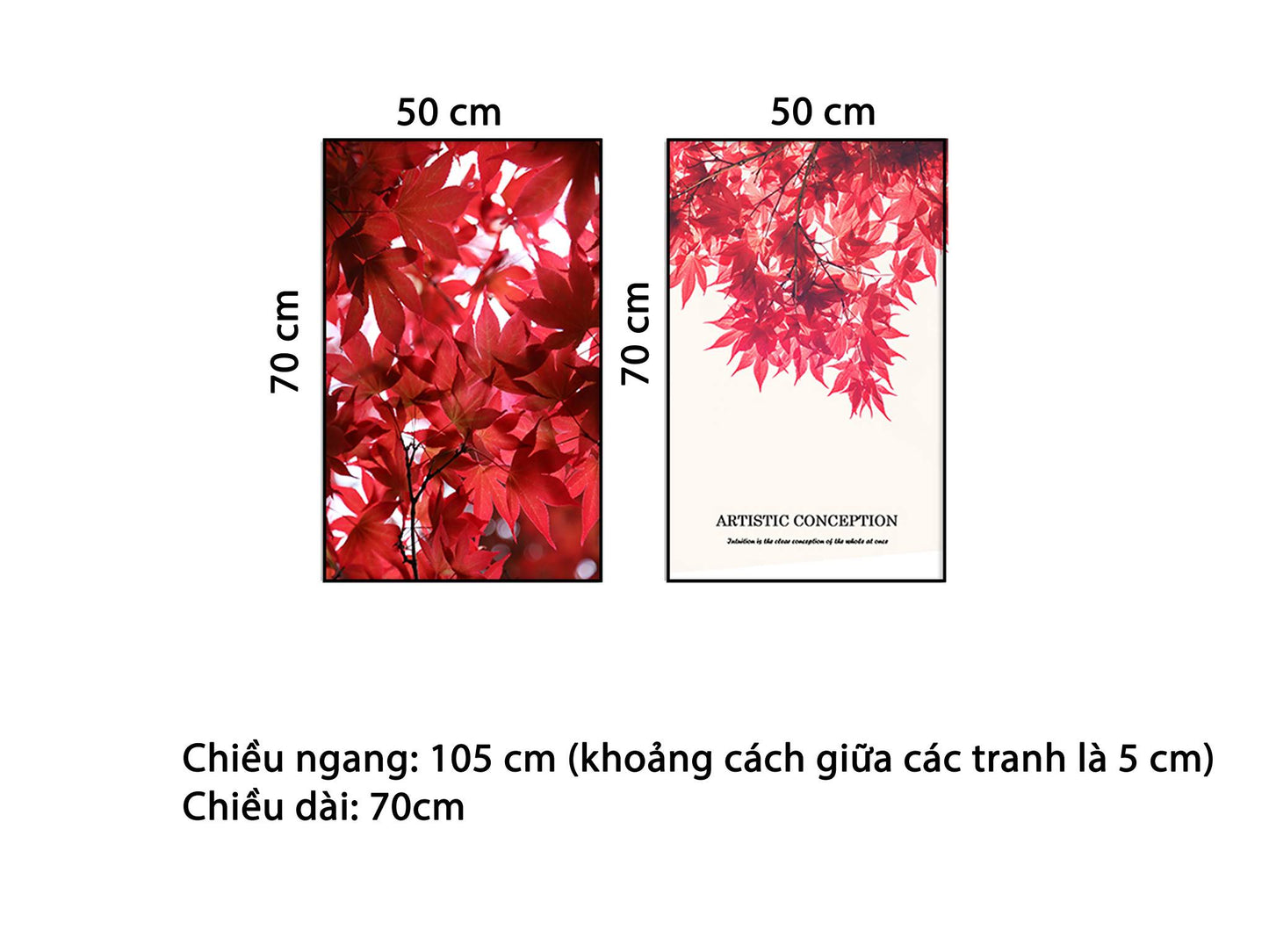Bộ 2 Tranh Cành Lá Đỏ - HD663