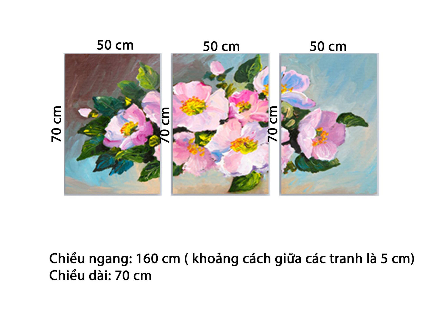 Bộ 3 Tranh Đóa Hoa Sim - HD658