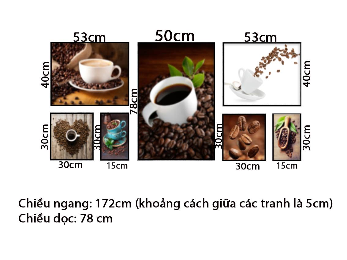Bộ 7 Tranh Tách Cà Phê Nóng - HD732