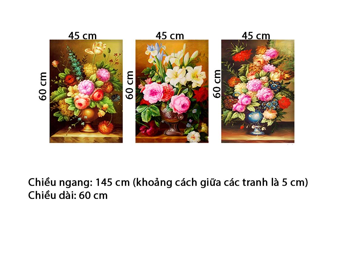 Bộ 3 Tranh Sắc Màu Lọ Hoa - HD739