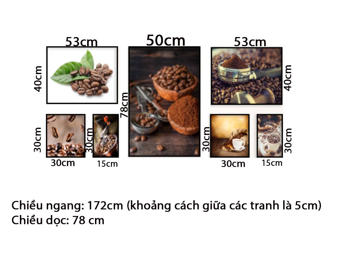 Bộ 7 Tranh Cà Phê - HD733