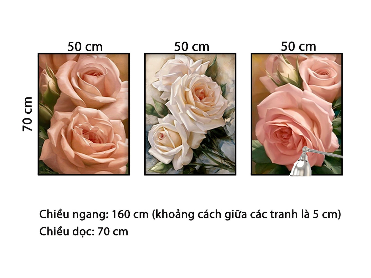 Bộ 3 Tranh Hoa Hồng Sang Trọng - HD719