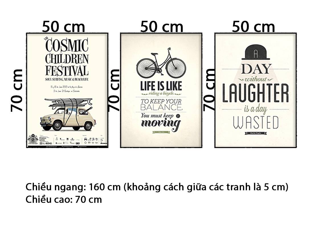 Bộ 3 Tranh Quotes - HD773