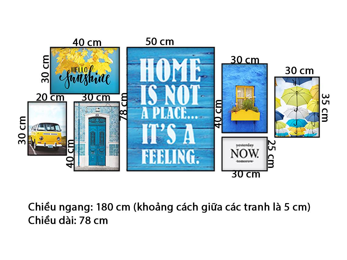 Bộ 7 Tranh Xe Ô Tô, Những Chiếc Ô, Khung Cửa Sổ Và Quotes - HD761