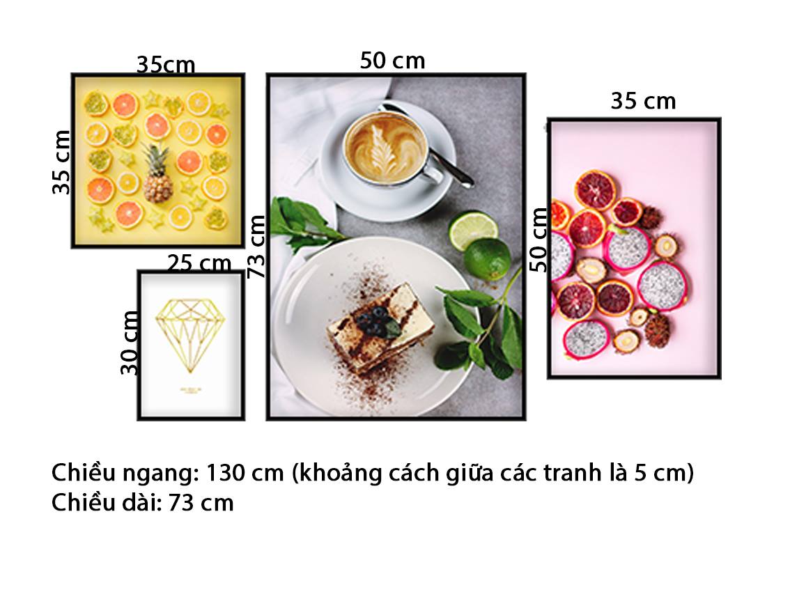 Bộ 4 Tranh Trái Cây Rực Rỡ - HD759
