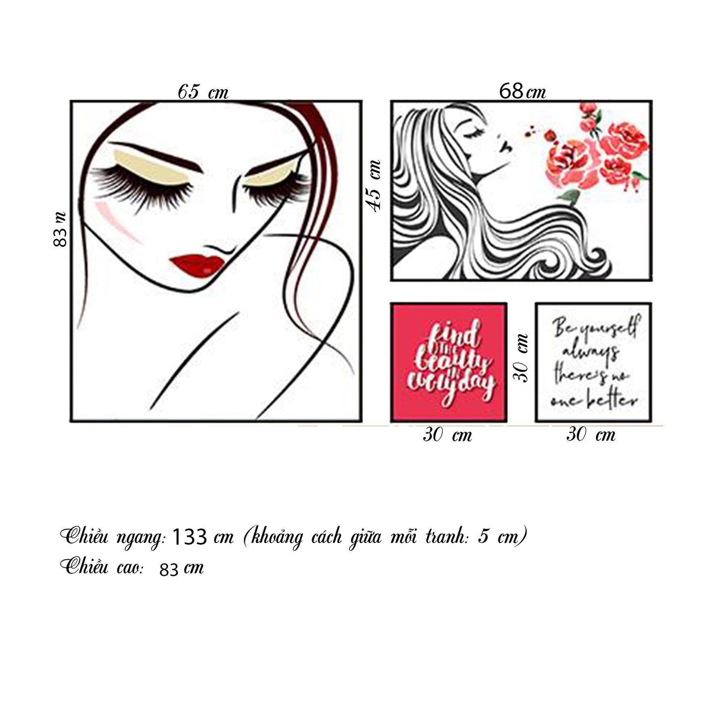 Bộ 4 Tranh Cô Gái Và Quotes - HD082