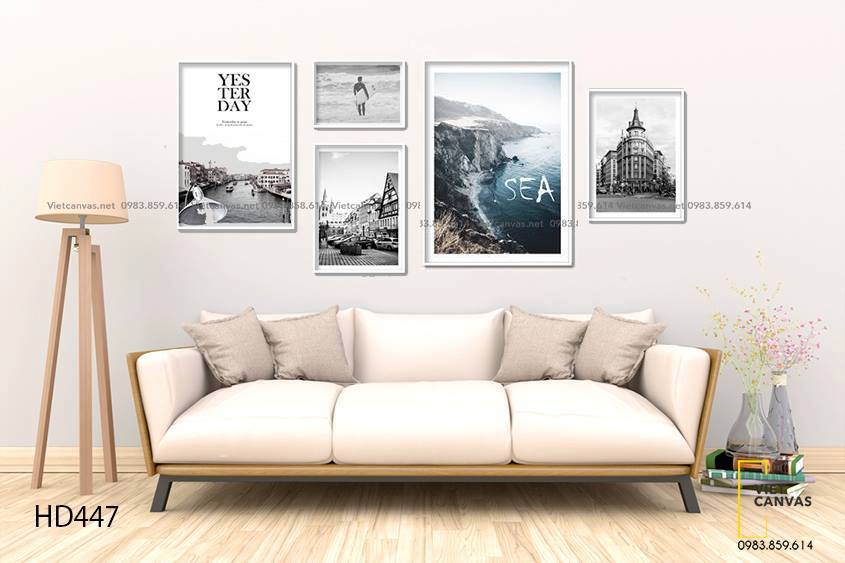 Bộ 5 Tranh Biển Cả, Khu Phố Và Dòng Sông - HD447